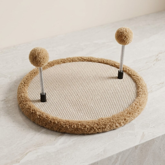 Zylotixcosh Cat Scratching Post with Spring Ball Interactive Toy, Natural Sisal Scratching Board