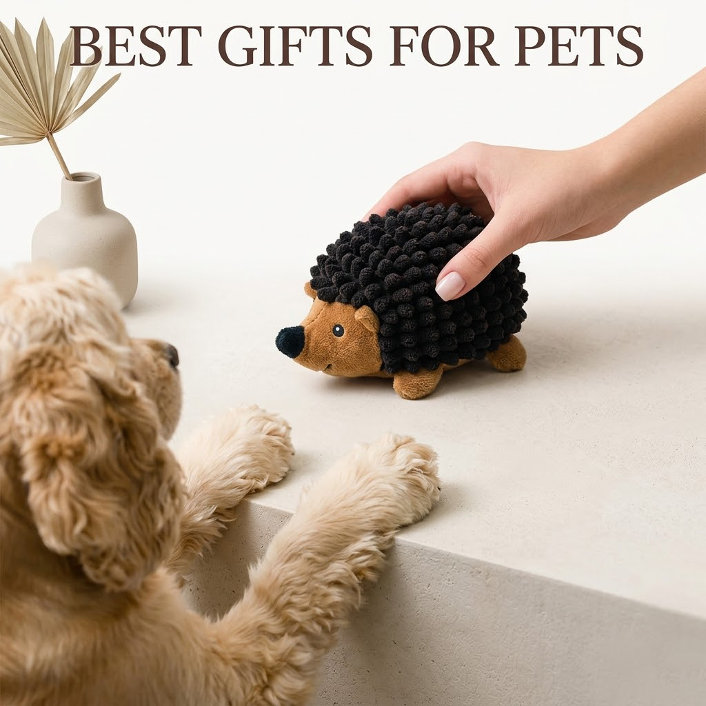 Zylotixcosh 3-Piece Plush Hedgehog Dog Toys - No Stuffing Squeaky Toys for Small to Medium Dogs